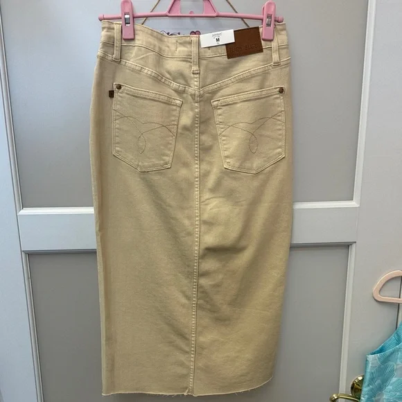 Judy Blue Tan Midi Skirt - Picture 5 of 9